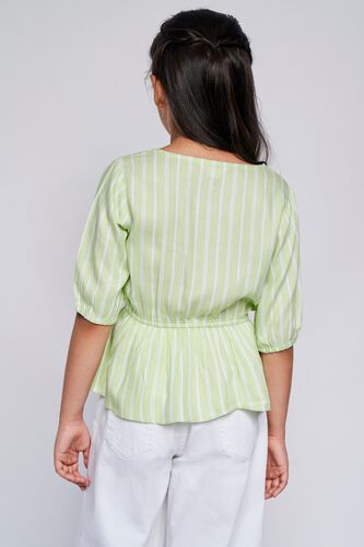 4 - Sage Green Self Design Straight Top, image 4