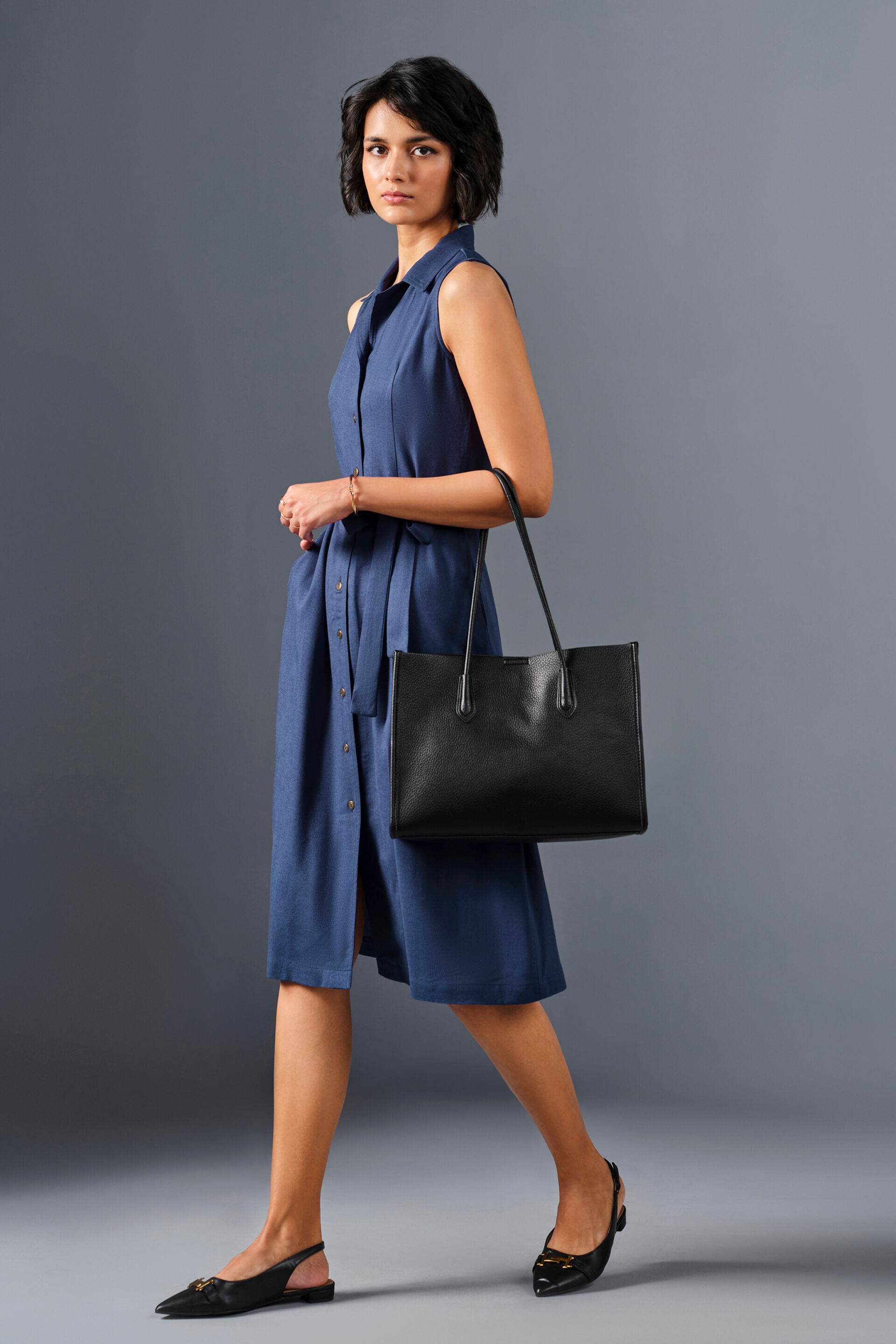 Twilight Viscose Blend Dress, Blue, image 3