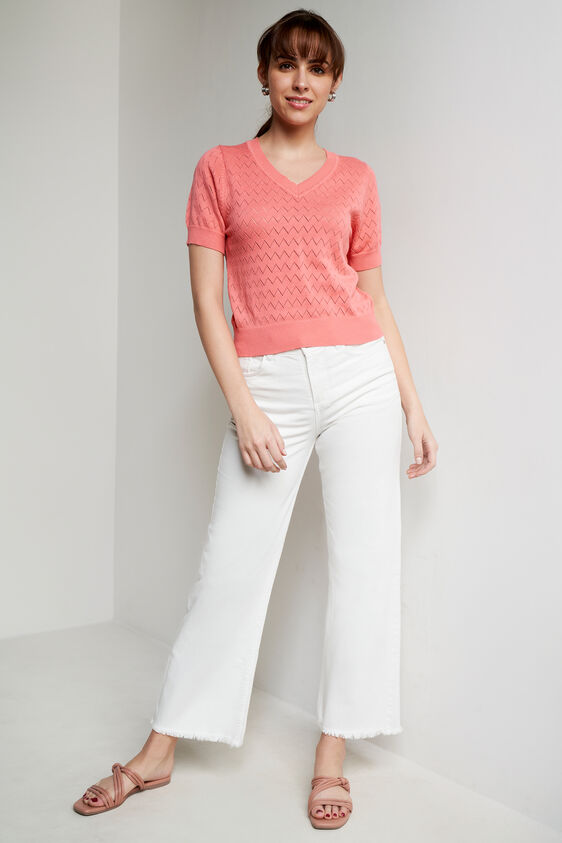 Self Design Straight Top, Pink, image 3