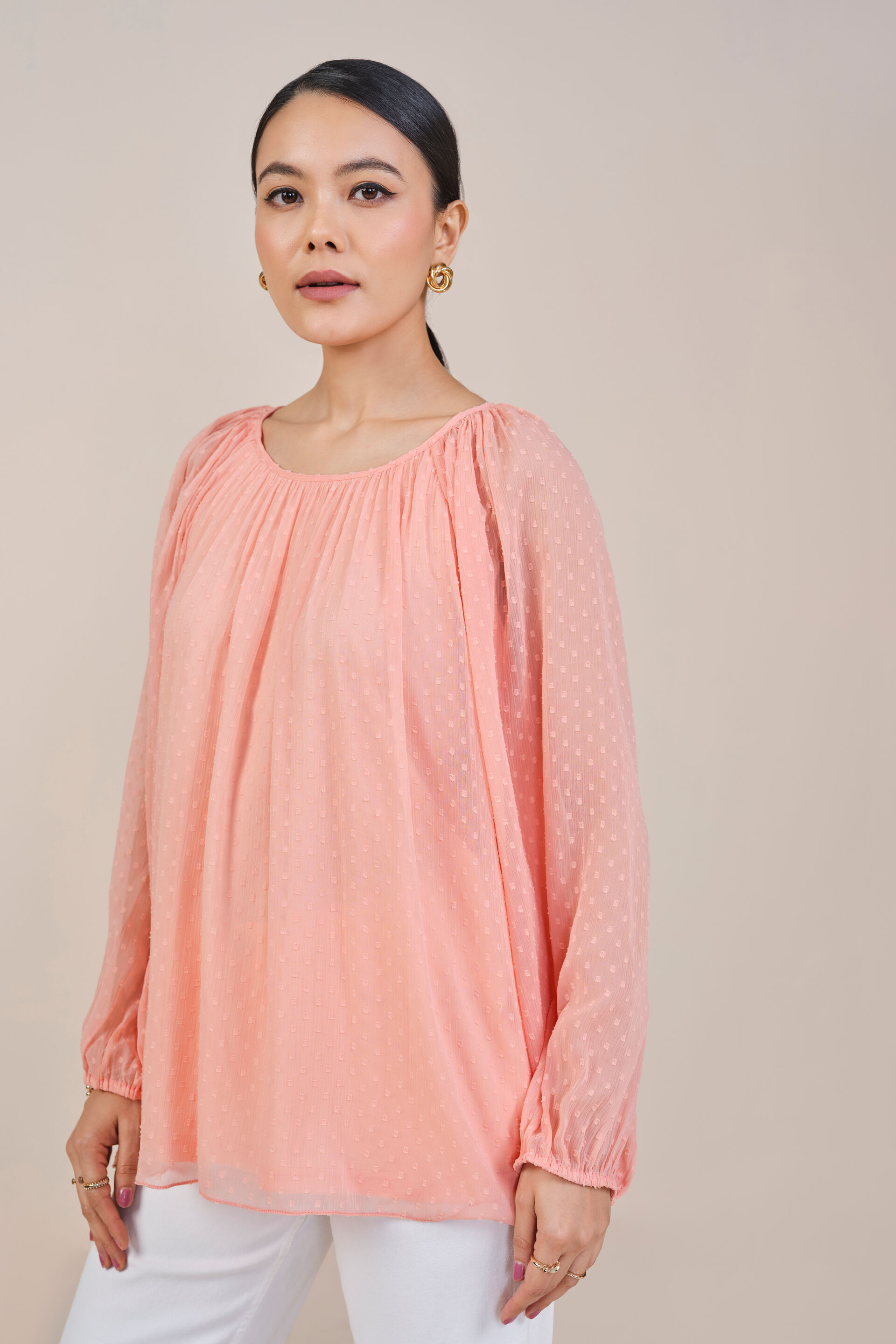 Peach Blossoms Top, Peach, image 3