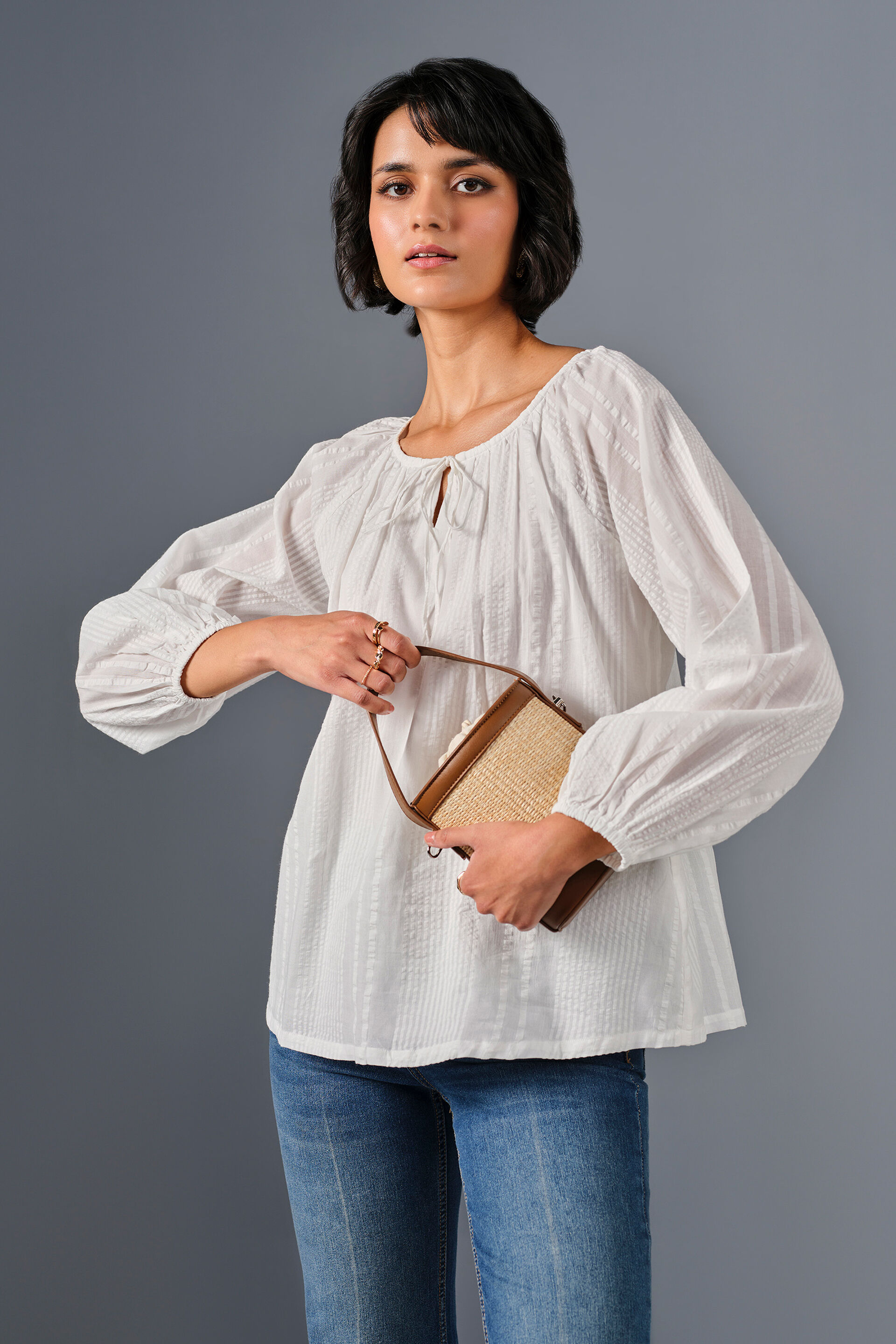 Breezy Day Cotton Top, White, image 4