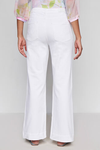 White Boot Cut Denim, White, image 4