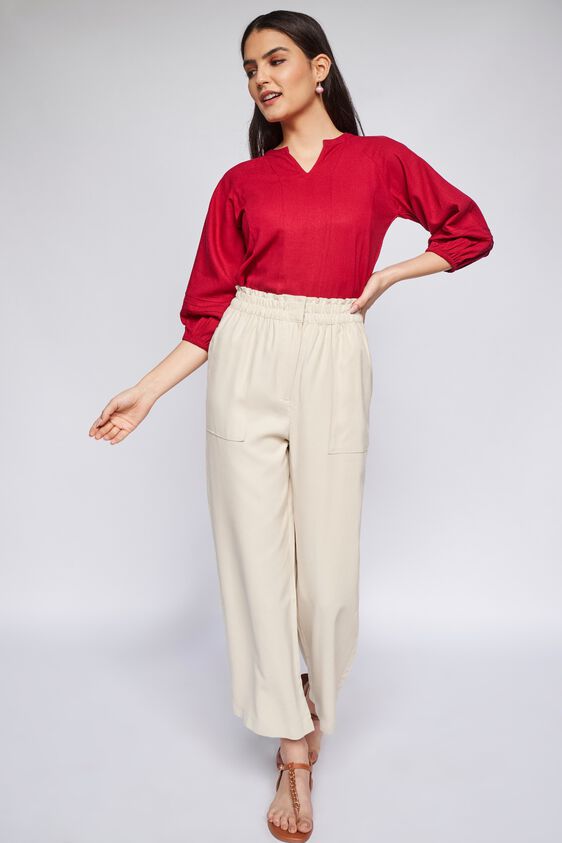2 - Red Solid Straight Top, image 2