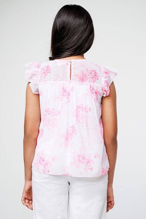 Cream and Pink Bloom Top, Cream, image 4