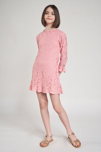 3 - Blush Solid A-Line Dress, image 3