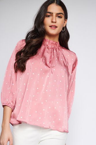 3 - Blush Polka Dots Flared Top, image 3