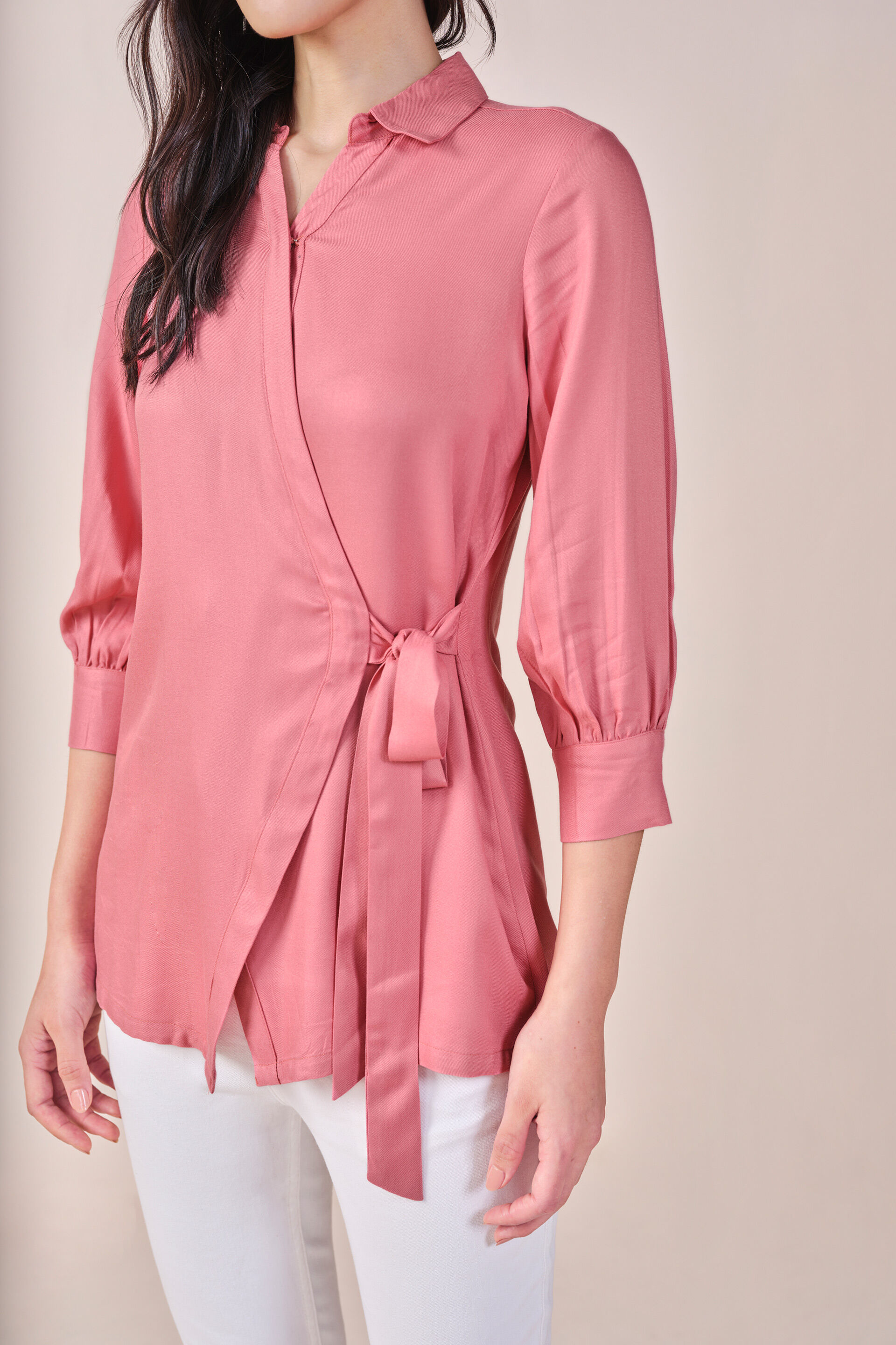 It'S A Wrap Viscose Shirt, Light Pink, image 7