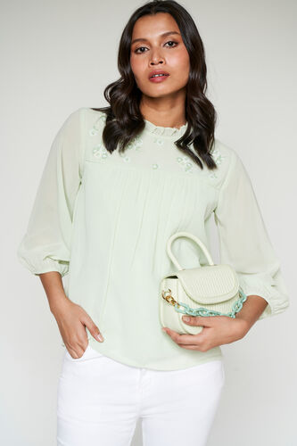 Mint Solid Straight Top, Mint, image 1