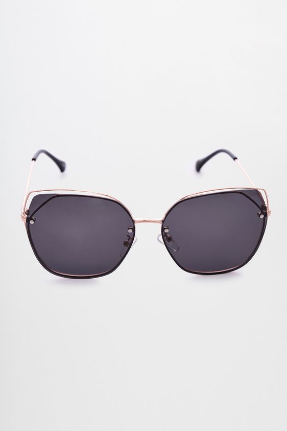 Black Uneven Lens Sunglasses, , image 1