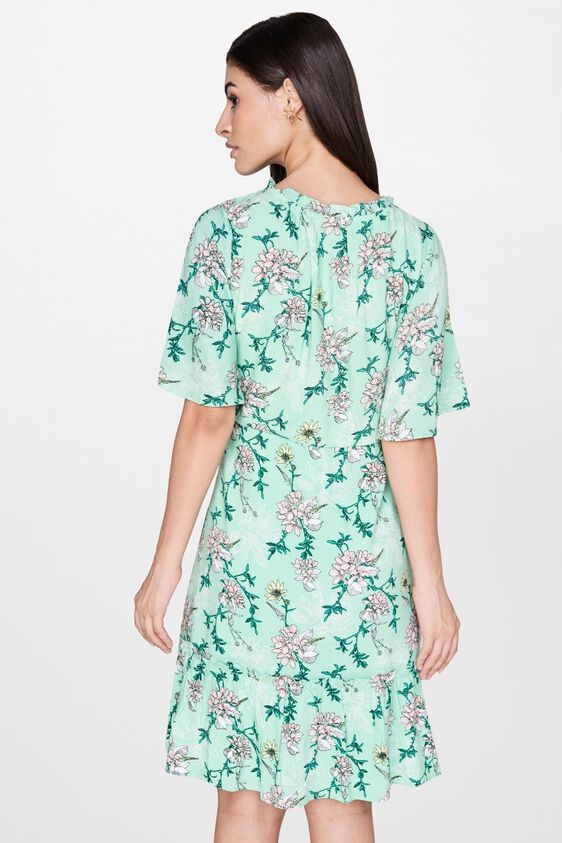 2 - Midnight Green Floral Fit and Flare Dress, image 2