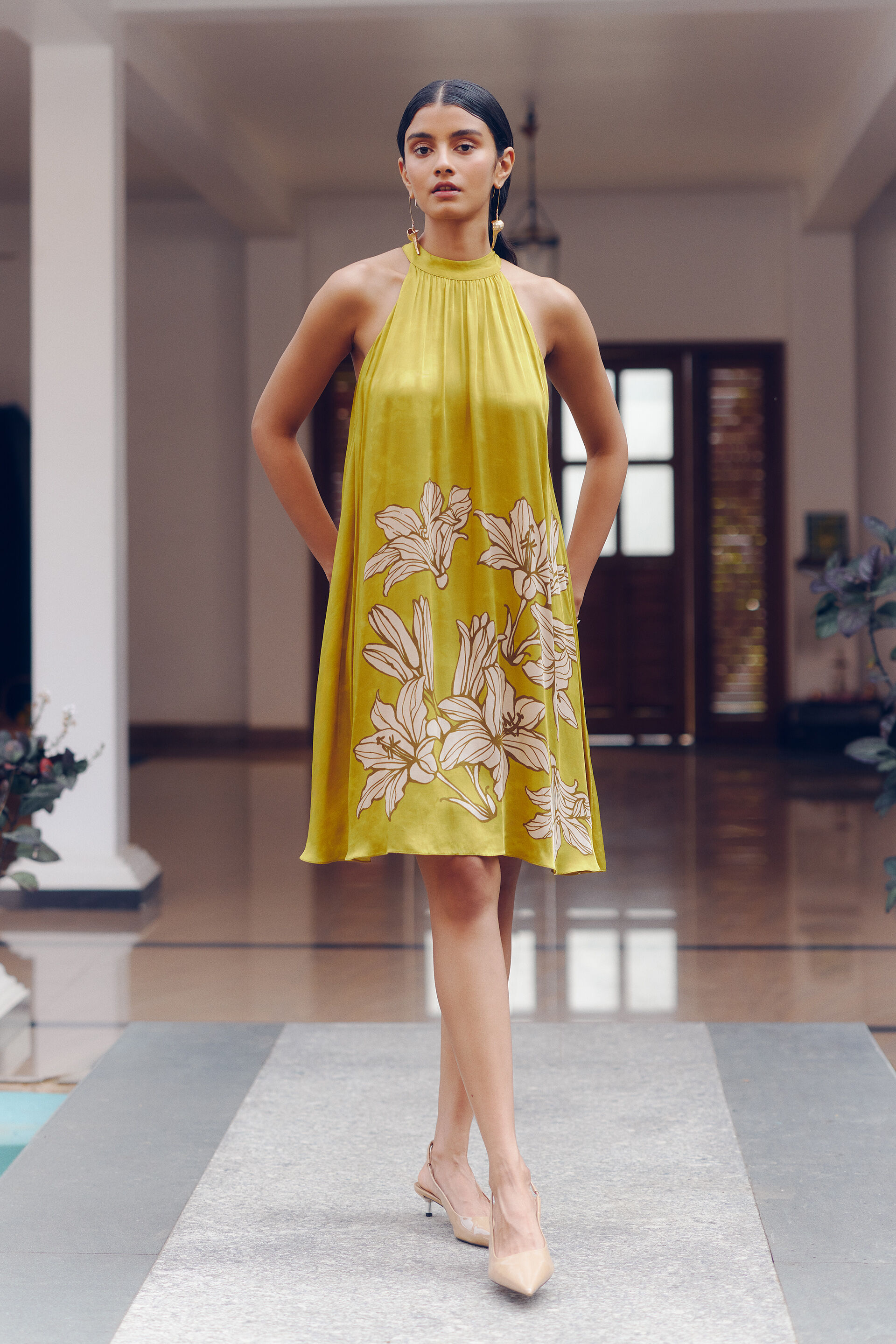Floribunda Dress, Mustard, image 1