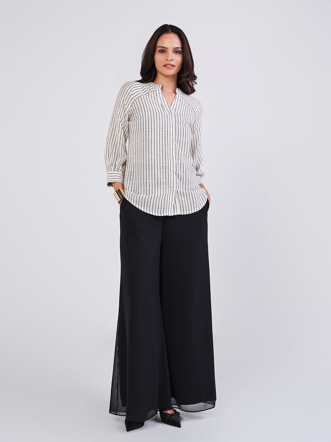 Natural Classic Stripes Shirt, Natural, image 2