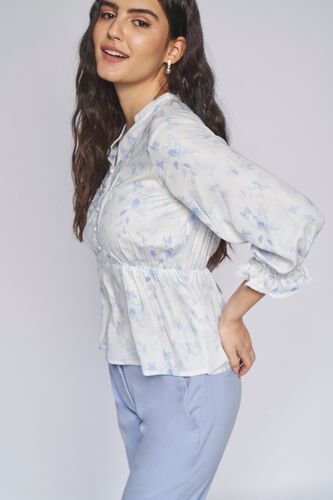 3 - Blue Floral Curved Top, image 4