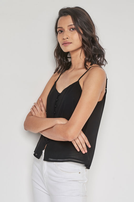 Black Short Length Straight Blouson Top, Black, image 3