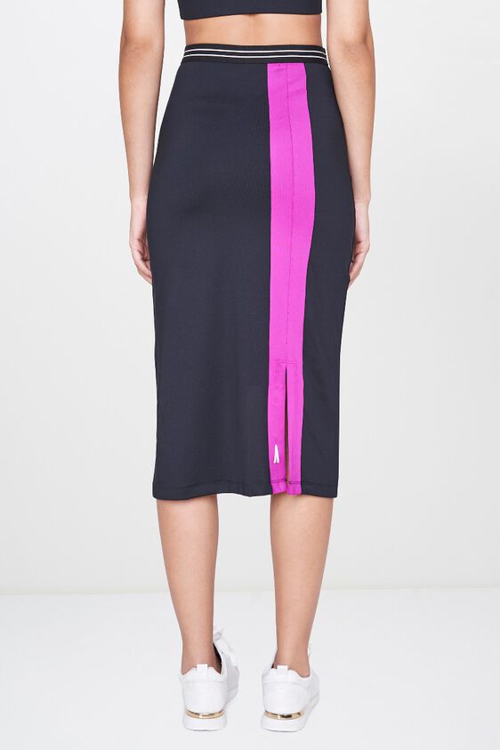 3 - Black Stripes Straight Midi Skirt, image 3