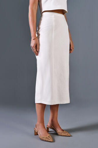 Calma Viscose Blend Skirt, White, image 4