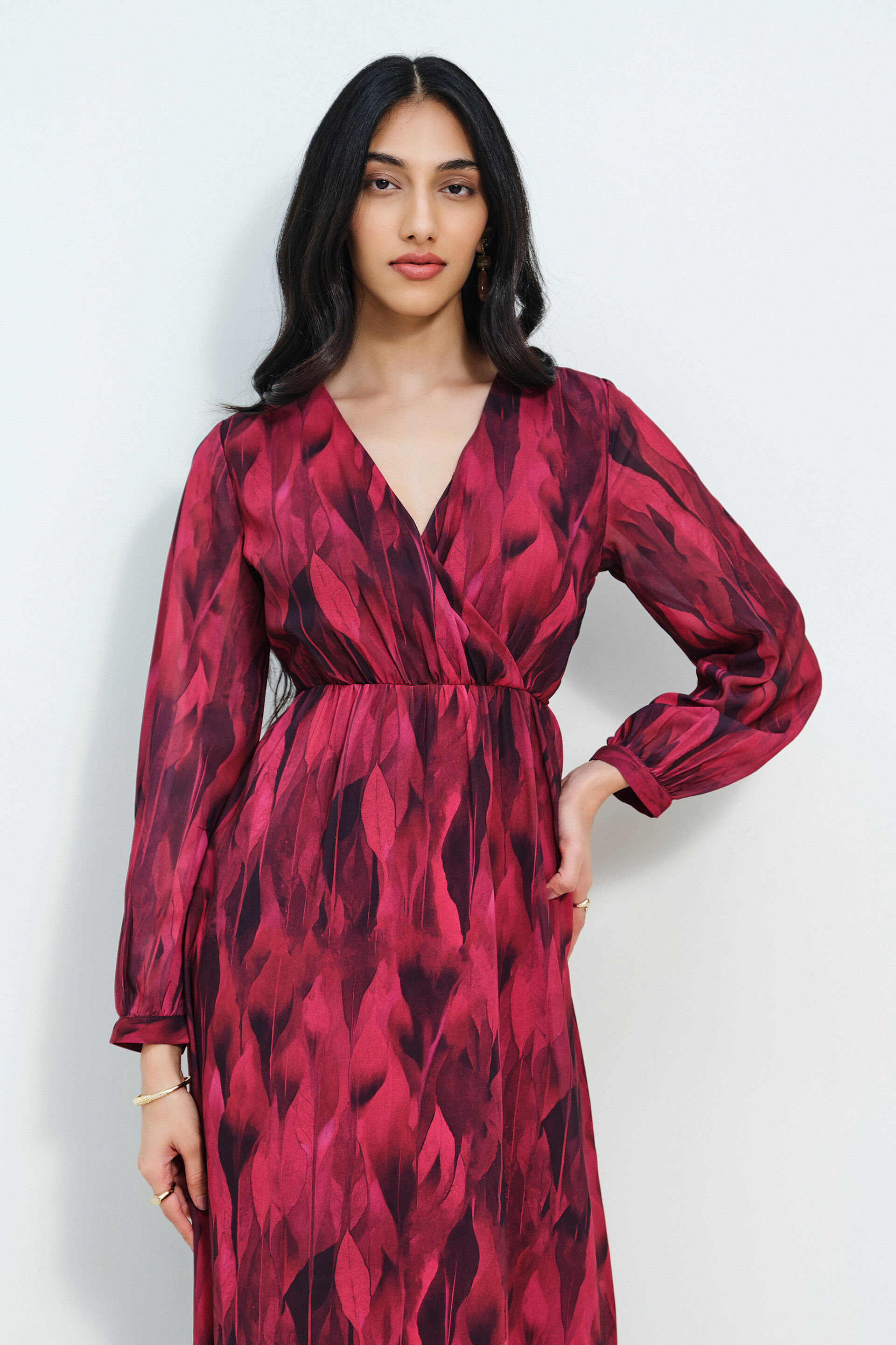 Maroon Mirage Dress, Maroon, image 3
