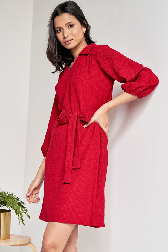 Red Straight  Dress, Red, image 4