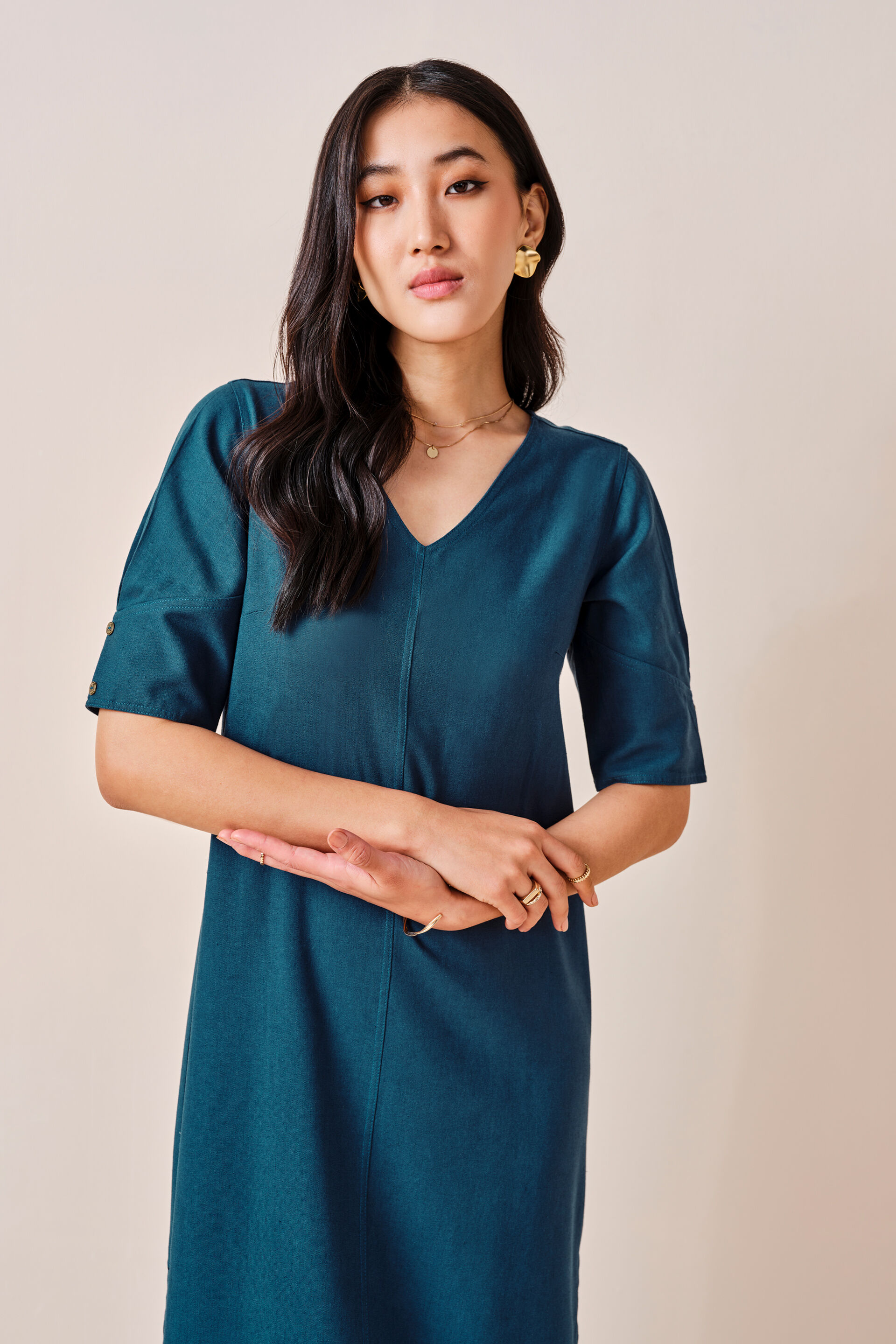 Zesty Teal Dress, Teal, image 4