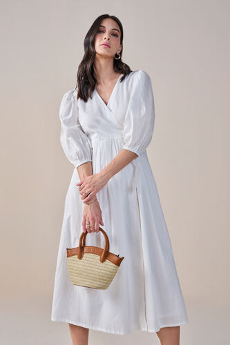 City Muse Cotton Dress, White, image 2