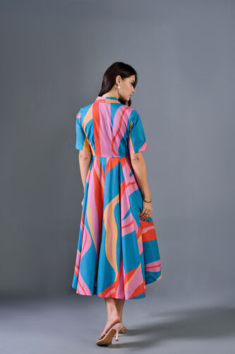 Abstract Swirls Cotton Dress, Multi Color, image 5