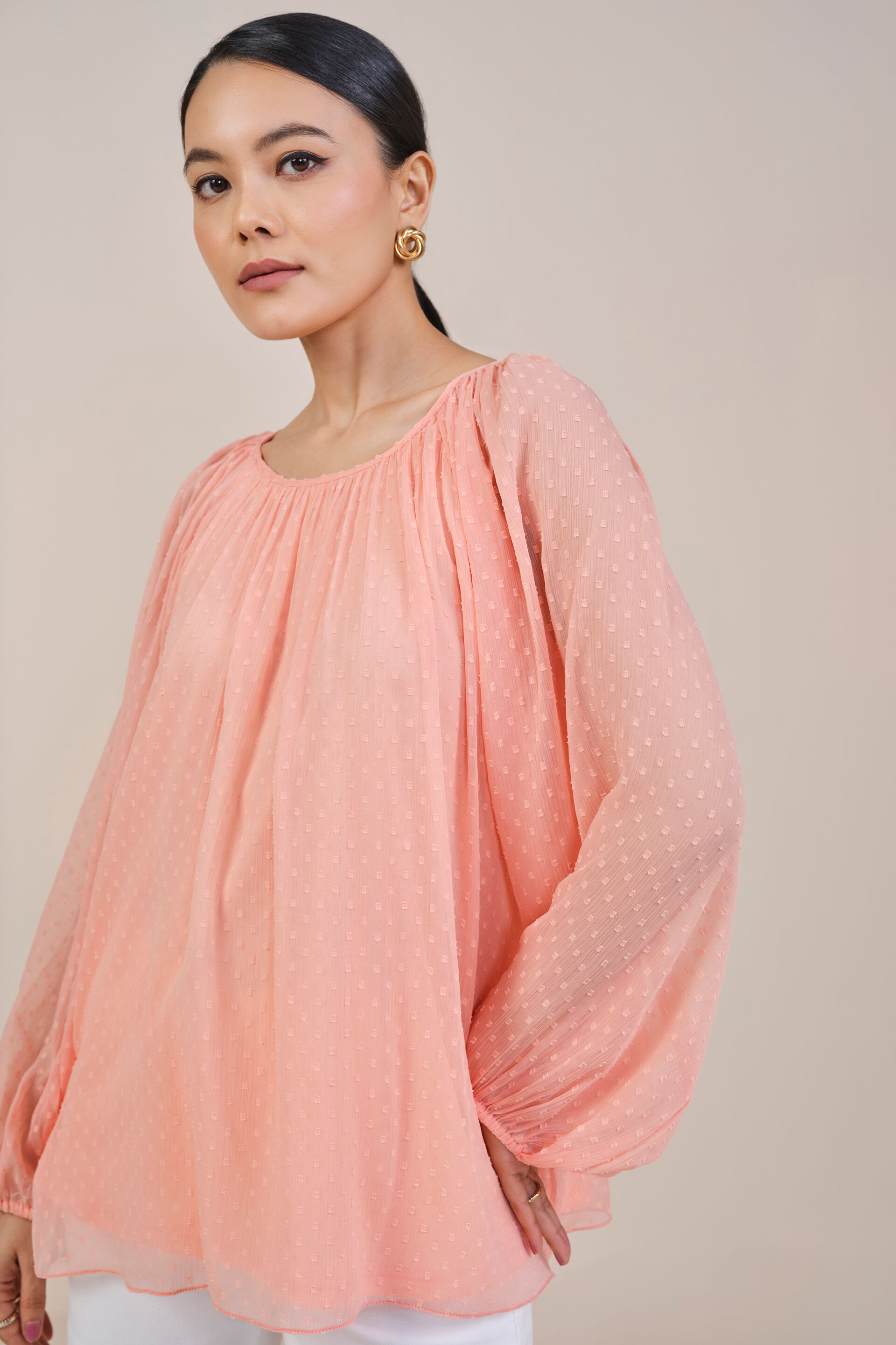 Peach Blossoms Top, Peach, image 7