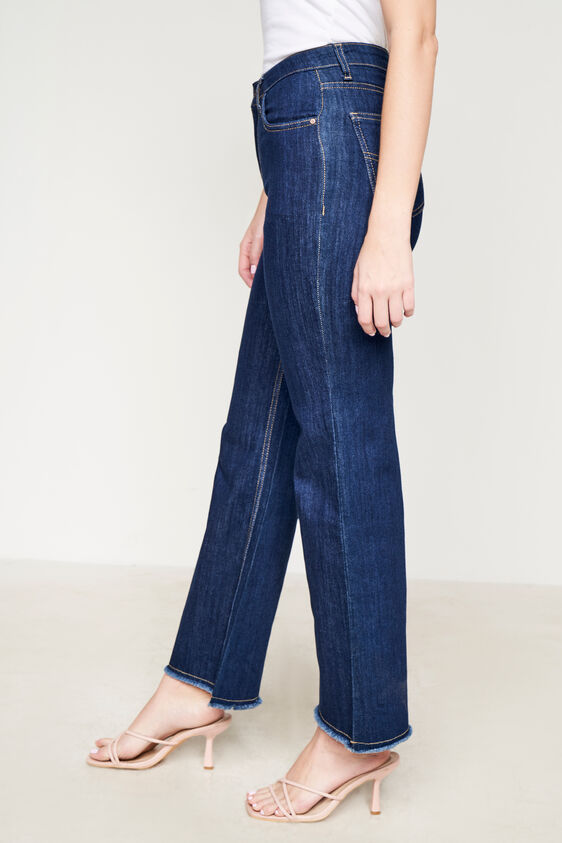 Dark Blue Solid Flared Bottom, Dark Blue, image 2