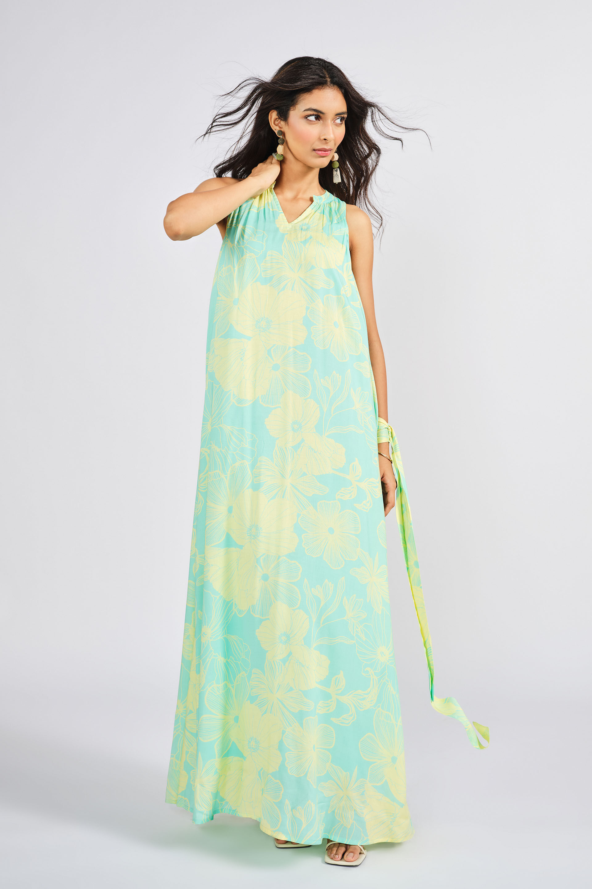 Farinosa Maxi Dress, Aqua, image 2