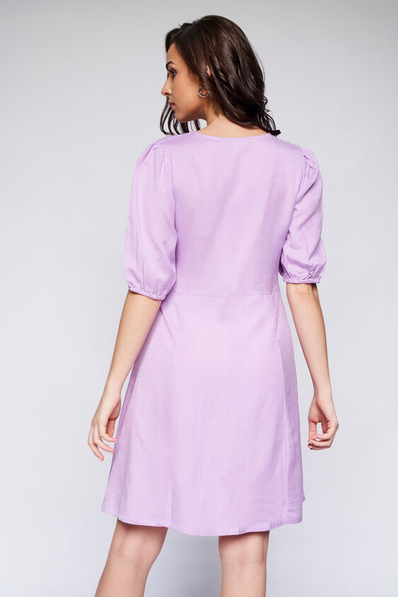 Lilac Flared Tie-Ups Dress, Lilac, image 4