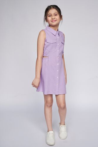3 - Lilac Solid Straight Dress, image 3