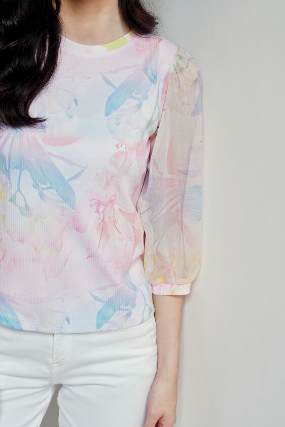Multi Color Abstract Straight Top, Multi Color, image 5