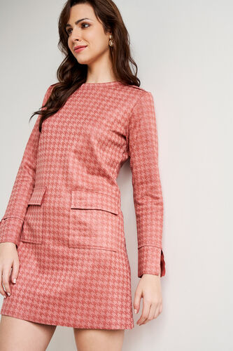 Pink Abstract Straight Dress, Pink, image 4