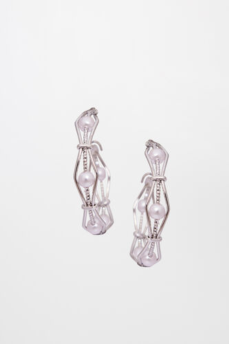 Silver Brass Earring, , image 1