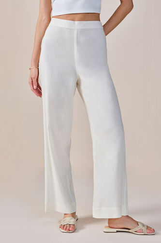 Impression Mode Linen Viscose Blend Trousers, White, image 5