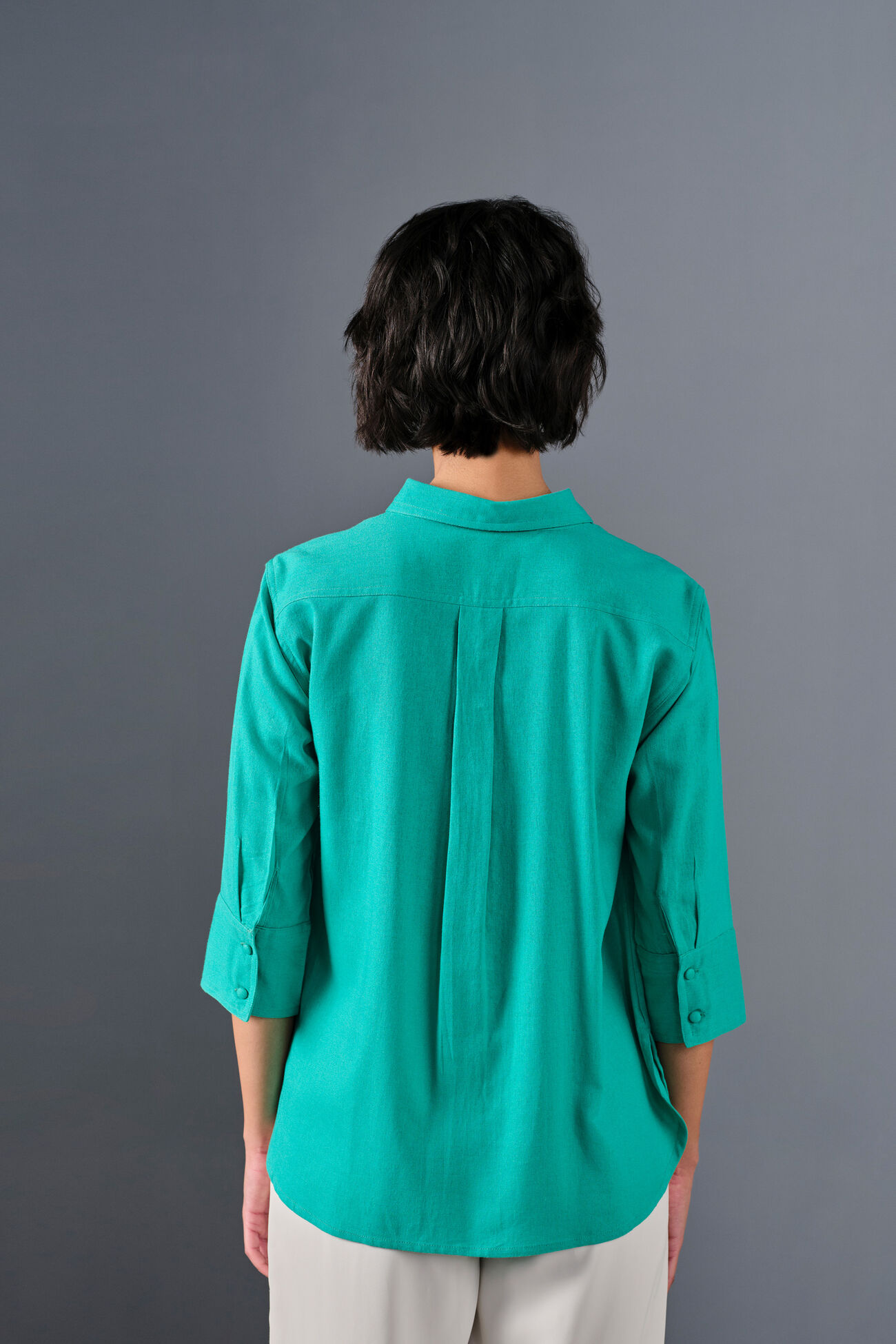 Keep It Neutral Viscose Blend Shirt, Turquoise, image 5