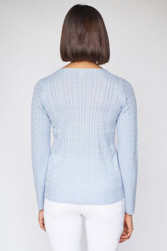 5 - Powder Blue Self Design Sweater Top, image 5