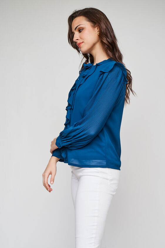 Teal Solid Straight Top, Teal, image 4