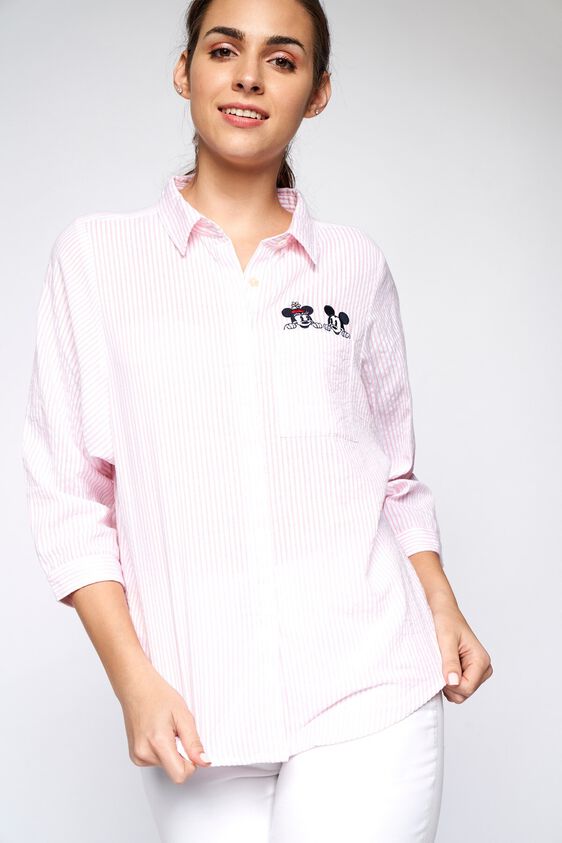 3 - Light Pink Stripes Embroidered Shirt, image 3