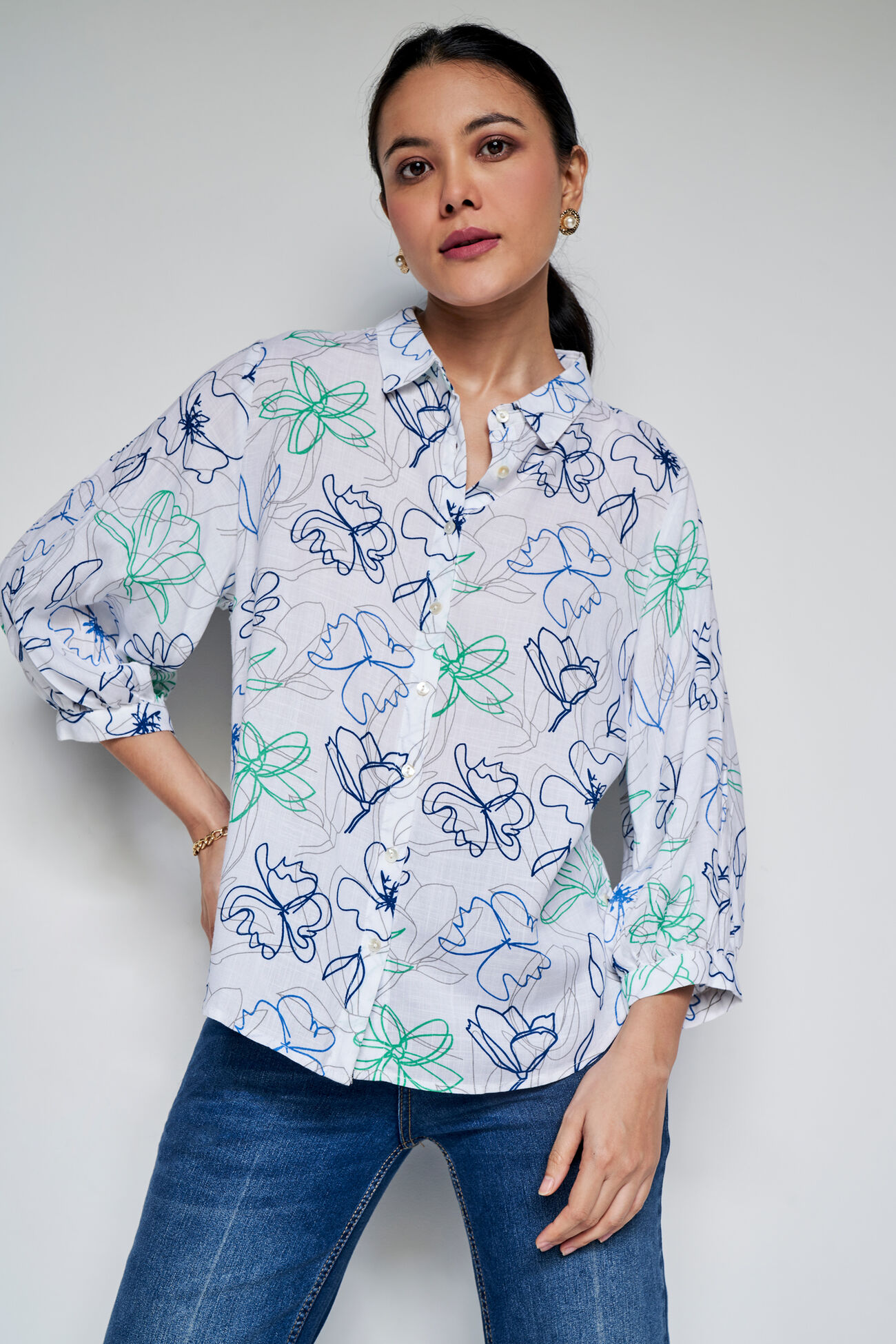 Botanical Play Top, Beige, image 1