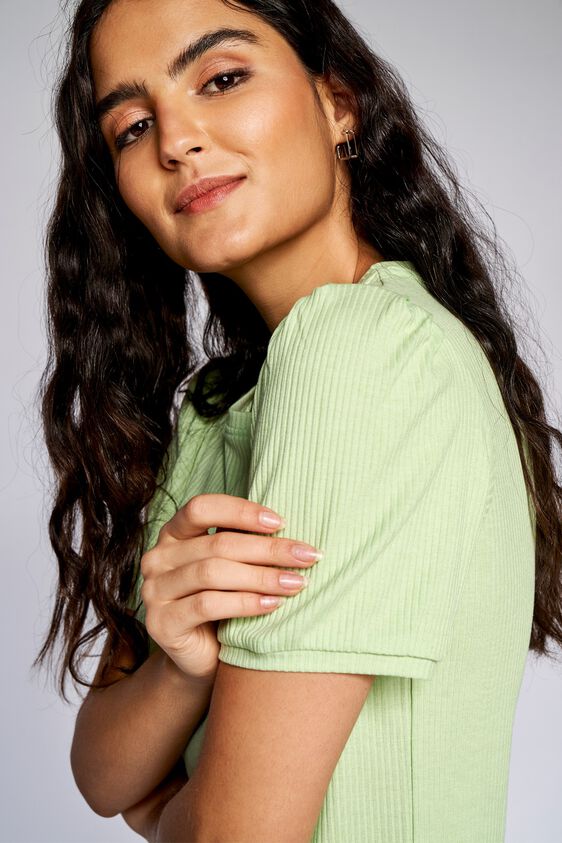 4 - Lime Green Solid Straight Top, image 4