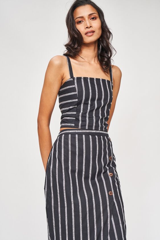 4 - Black Striped Cropped Co-Ordinate Set, image 4