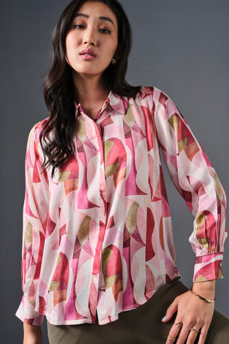 Boho Blossom Viscose Shirt, Pink, image 4
