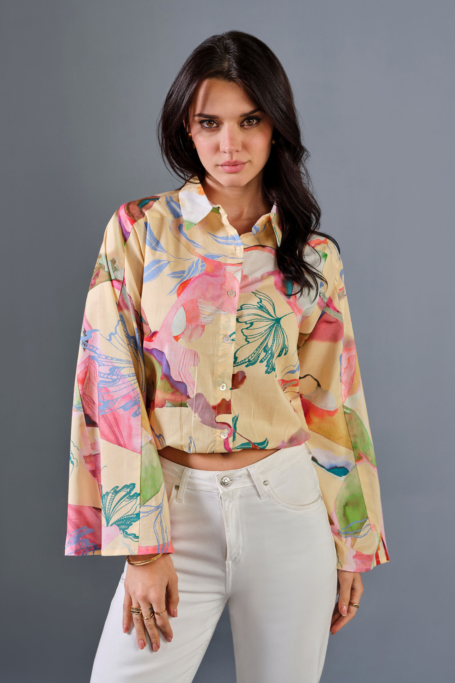 Nirvana Cotton Shirt, Multi Color, image 1