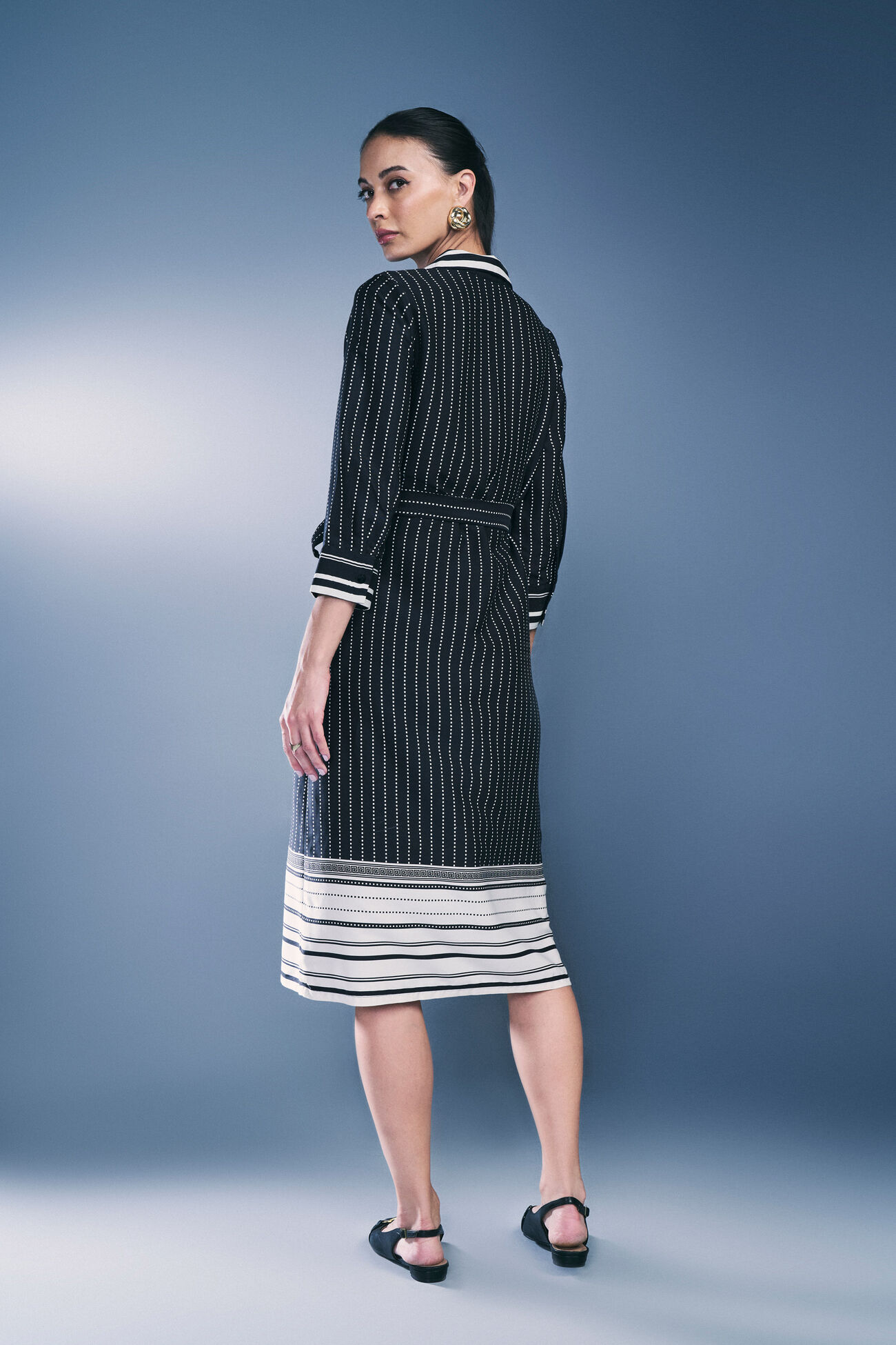 Stripe City Dress, Black, image 4
