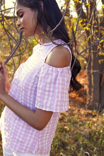 2 - Pink Striped Fit And Flare Top, image 2
