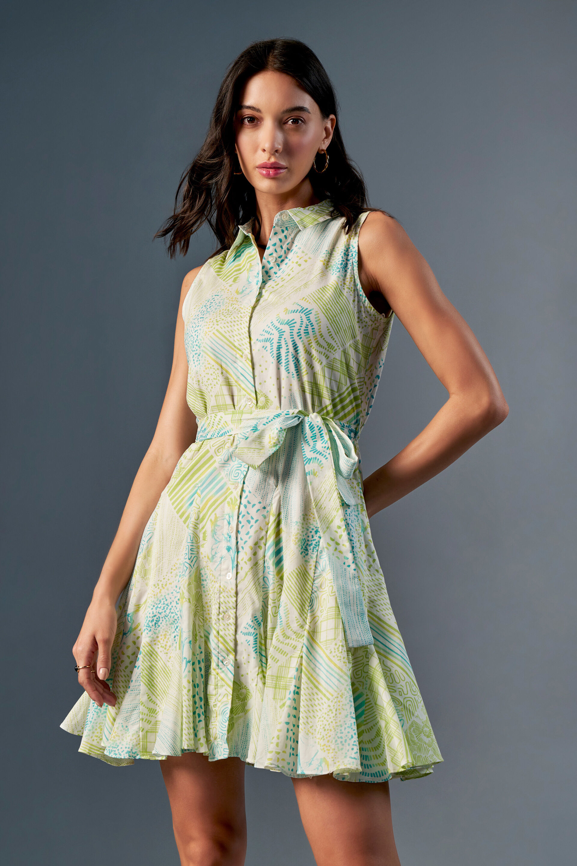 Tropical Hues Dress, Green, image 2