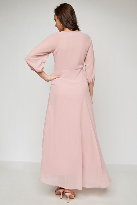 Flesh Solid Flared Gown, Flesh, image 5
