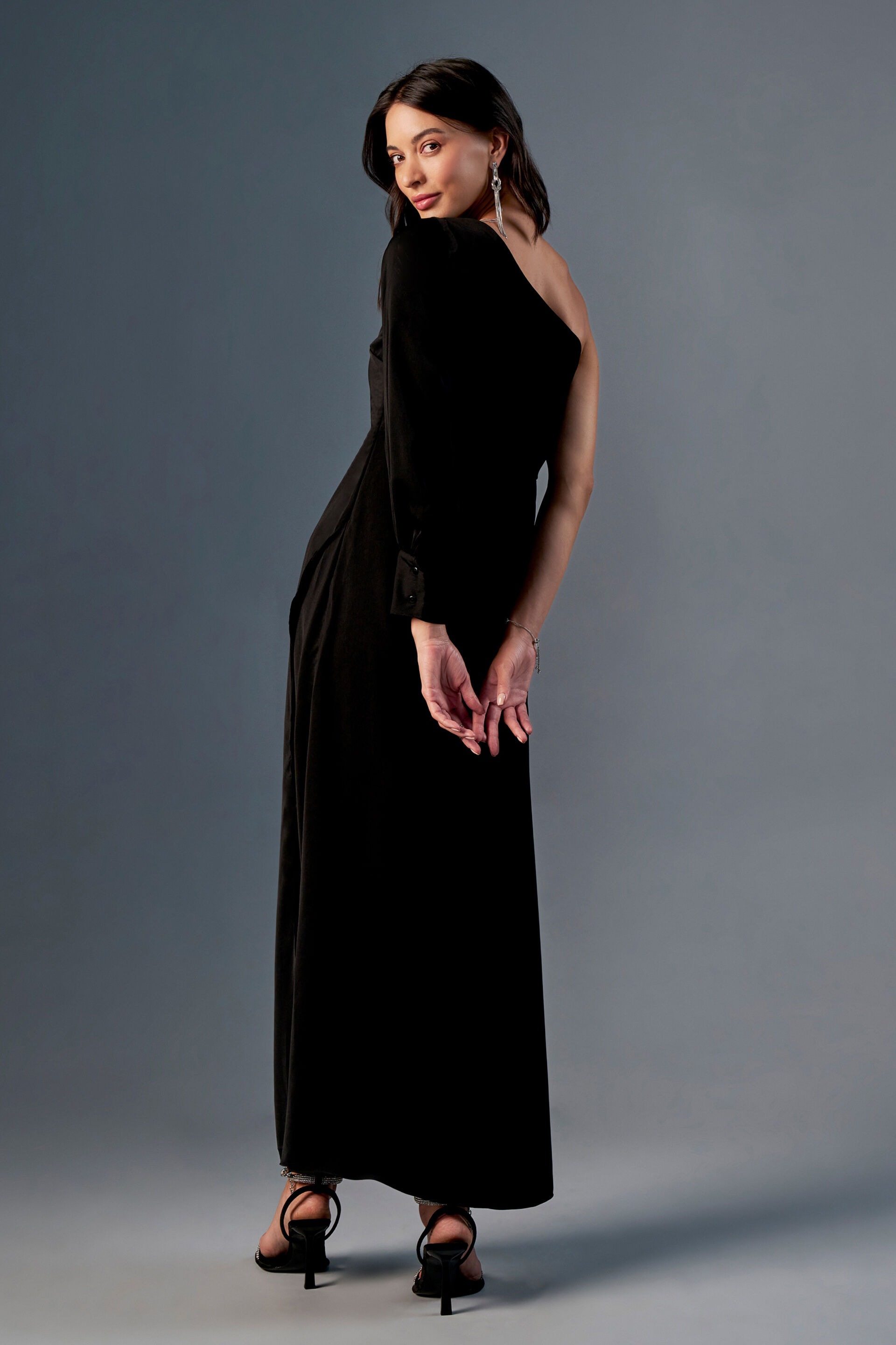 Inked Statement Gown, Black, image 5