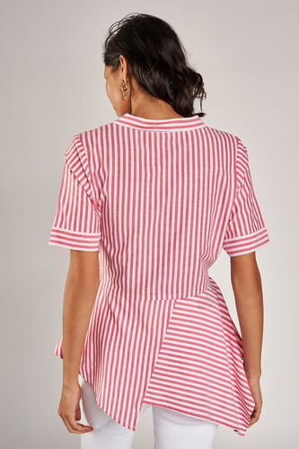 4 - Pink Striped Fit And Flare Top, image 4