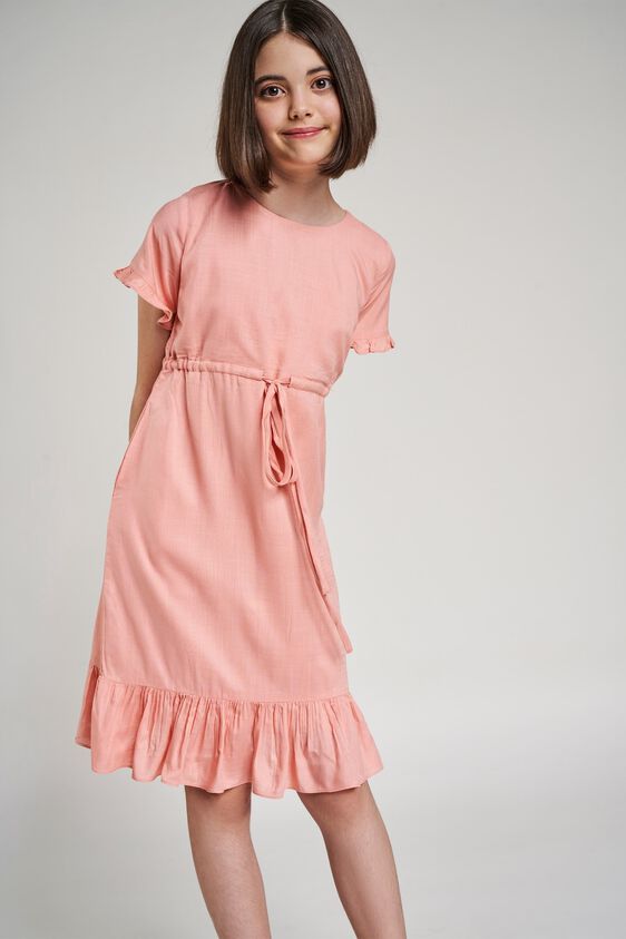 1 - Pink Floral Printed Fit And Flare Dress, image 1